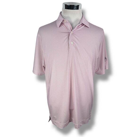 FootJoy Polo Shirt Men’s Medium Multi Geometric Stretch Short Sleeve Woodcrest - Picture 1 of 11